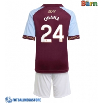 Fotballdrakt Barn Aston Villa Amadou Onana #24 Hjemmedraktsett 2025-26 Kortermet (+ Korte bukser)